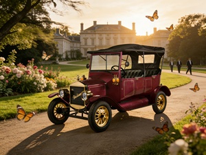 Voiture électrique classique de luxe pour les visites d'hôtes dans les manoirs, véhicule rétro de tourisme 5 places pour les événements de mariage et l'hôtellerie des manoirs - Product Image 1