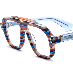 プレミアム高級アセテートメガネレディース新デザインパイロット眼鏡フレーム男性厚手眼鏡 - Product Image 4