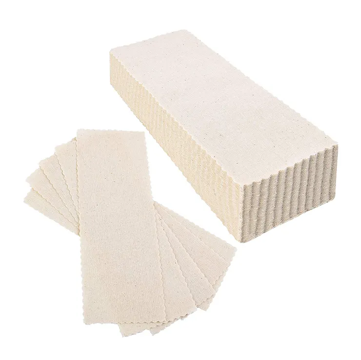 Làm Rụng Lông Tùy Chỉnh Bông Vải Wax Strips Dùng Một Lần Không Dệt Muslin Không Tẩy Trắng Waxing Giấy Strips