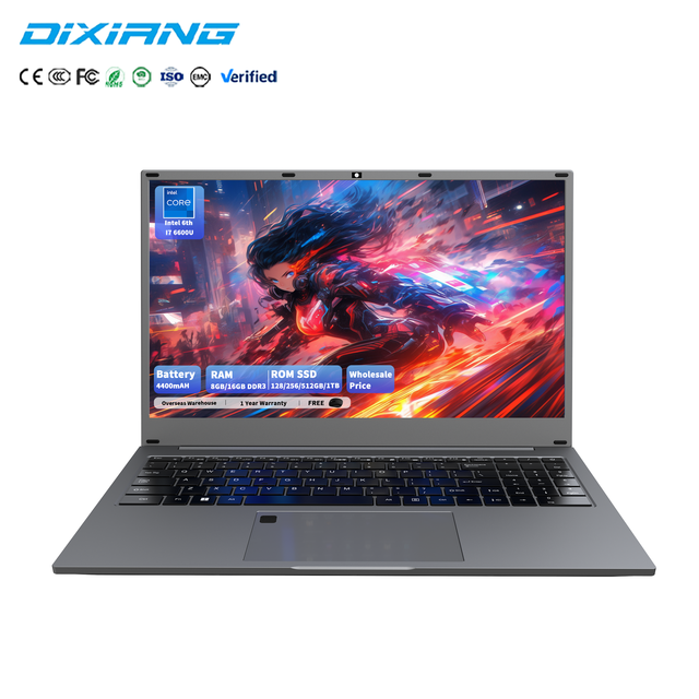 15.6 Inch FHD Screen Business Notebook Intel 6th Gen I7 6600U Cpu 16+512GB 1920*1080 IPS Laptops Brand New Made in China