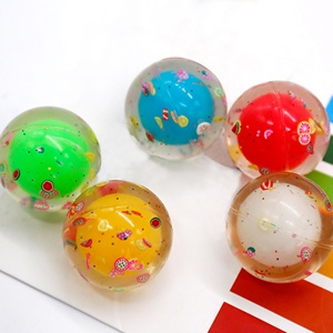 Jouet promotionnel personnalisable, balle rebondissante en caoutchouc avec lumière LED colorée de 45 mm, jouet pour enfants - Product Image 3