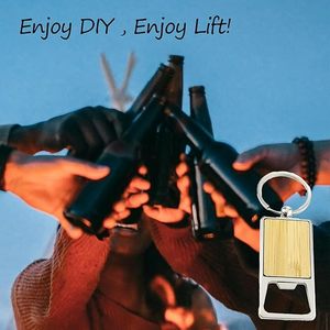 나무 병따개 키체인, 빈 나무 오프너, 각인 가능한 키체인, DIY 체인 태그, 각인 가능한 DIY 공예품 - Product Image 4