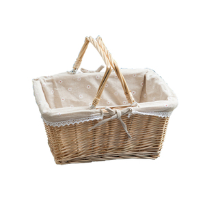 Nhà Máy Trực Tiếp Trắng Lưu Trữ Bán Buôn Rỗng Giá Rẻ Tay Dệt Hamper Món Quà <span class=keywords><strong>Wicker</strong></span> Món Quà Hamper Giỏ Cho Quà Tặng Lưu Trữ - Product Image 1