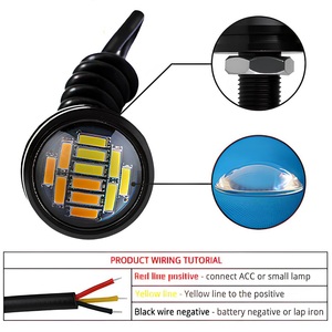 Car Eagle Eye Light 23mm 4014 12SMD Dual Color Turn Signal Daytime Running Light Spot Lamp Backup Motorcycle Parking Lamp DRL - Product Image 4