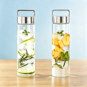 Food Grade BPA Free High Quality 500ml Leakproof Glass Water Drinking <b>Bottle</b> Portable for Sports Outdoor Travel Office Daily Use - Product Image 1