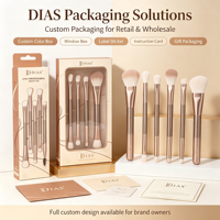 Ensemble de pinceaux de maquillage professionnels 2 en 1 à double tête, pour les yeux, avec logo personnalisé, manche en bois, vente en gros directe d'usine, OEM ODM