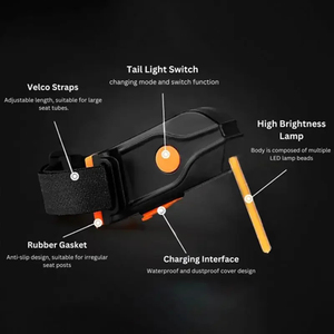 Feu arrière de vélo LED rechargeable par USB, feu arrière de vélo Photon haute luminosité, feu arrière de vélo Photon Drop pour la nuit, plusieurs couleurs - Product Image 6