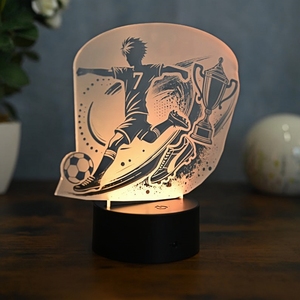 7/16 Colors Creative 3D Illusion Acrylic Night Light Football Club USB and <b>Remote</b> Control Lamp for Children - Product Image 3