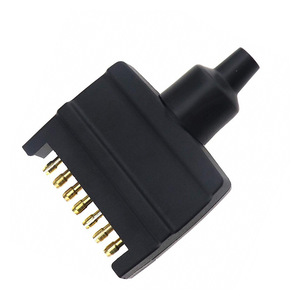 7 Pin Flat Trailer <b>Plug</b> Black Plastic Connector For Caravan Taillight Signal <b>Adapter</b> Standard Mo 167 - Product Image 2