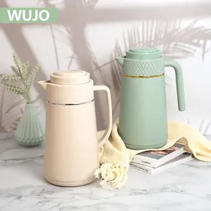 Nordic Style Durable Glass Liner PP Plastic Double Walled Large Insulated Vacuum Flask Coffee Thermos Pot