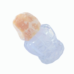 ขวดน้ำหอมแก้วเหลี่ยมทรงพิเศษพร้อมฝาหยกเหลืองรูปทรงไม่สม่ำเสมอ - Product Image 5