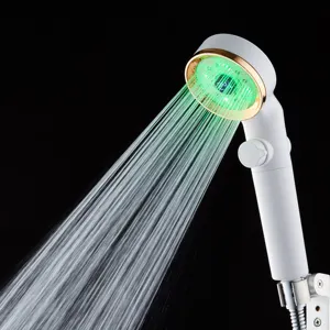 Cascada creativa moderna, filtro de PC transparente, ahorro de agua, cabezal de ducha portátil de mano LED que cambia de color