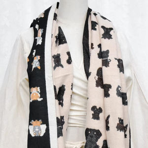 ผ้าพันคอผ้าฝ้ายพิมพ์ลายลูกสุนัขน่ารักฤดูใบไม้ร่วงฤดูหนาวสี่ฤดูผ้าพันคอลำลองใช้ได้ทั้งชายและหญิงของขวัญเครื่องประดับสำหรับฤดูหนาว - Product Image 5