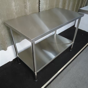 VICTORY KITCHEN VCT 0.8mm Thickness 201 Stainless Steel factory Working Table/<b>Bench</b> with round legs - Product Image 3