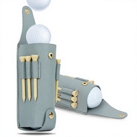 Pochette en cuir PU pour balles et tees de golf, mini sac de golf léger, organisateur, accessoire sportif avec logo personnalisé