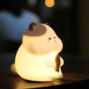 Colorful Silicone Cat Night <b>Light</b> with <b>Motion</b> <b>Sensor</b> Tap Control Funny Birthday or Christmas Gift Cartoon LED Lamp for Kids - Product Image 3