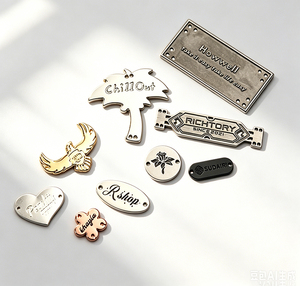 Bulk Anti-Corrosion Metal <b>Labels</b> with Custom Logo, Rustproof Metal <b>Name</b> Tags for Fashion Clothing Accessories - Product Image 5