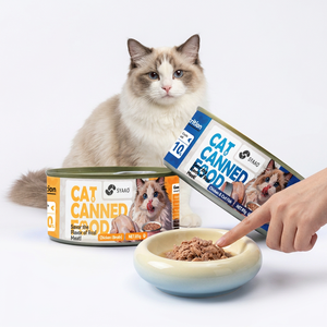 อาหารแมวกระป๋องเกรดพรีเมียม OEM สำหรับลูกแมว โปรตีนสูง ผสมเนื้อสัตว์ น้ำซุป และวิตามิน แร่ธาตุ ช่วยเพิ่มความชุ่มชื้น - Product Image 1