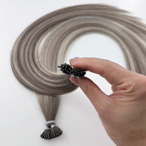 Stock prêt Ash Balayage Smoky Blonde Extensions de cheveux Stick I Tip Hair Super Double Drawn Thick Ends - Product Image 3