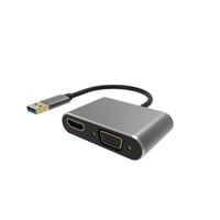 Câble de transmission de données vidéo USB3.0 VCOM 1080P Full HD 5 pieds, adaptateur USB A vers HDMI VGA mâle vers femelle