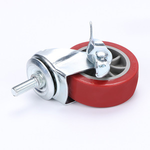2 Inch Pu Screw Side Brake Caster Swivel Wheels For Furniture Table Chair Industrial Use Durable Minimalist Design - Product Image 3