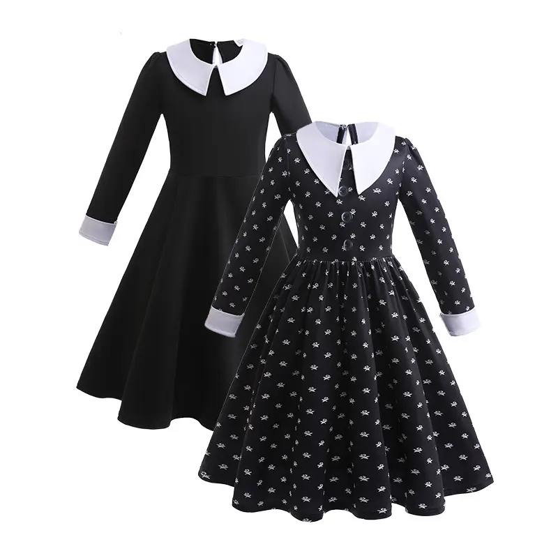 Halloween TV Movie Trang Phục Wednesday Addams Đảng Đen Cosplay Gia Đình Ăn Mặc Trang Phục Cho Cô Gái Ăn Mặc