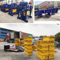 KAIDONG Machine à Briques Semi-Automatique QT4-40 pour Petits Projets Rentables avec Moteur et Roulement, Pavoir Manuel