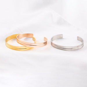 Fashion <b>Cuff</b> <b>Bracelet</b> Stainless Steel Geometric C Shape Men's Jewelry Gold <b>Silver</b> Rose Gold Color XYB0120 - Product Image 2