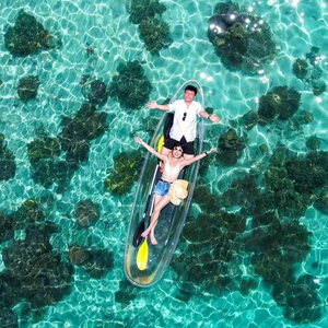 Kayaks en PC transparent certifiés CE, kayaks transparents de haute qualité, canoë transparent pour deux personnes, bateau transparent - Product Image 6