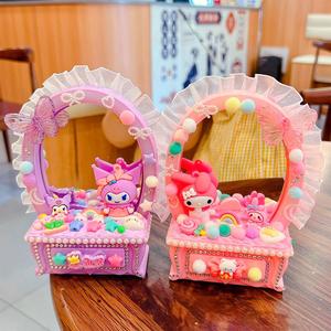 Mesa de tocador de cartón con espejo y pegamento cremoso para manualidades DIY para niños de 4 a 6 años, material plástico - Product Image 1