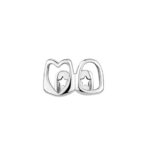 Grillz en forme de cœur, or et argent, ajourés, à double panneau, unisexe, pour usage quotidien - Product Image 3