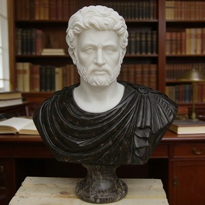 Busto de Mármol Antiguo, Esculturas de Busto de Mármol, Busto Masculino Famoso en Mármol - Product Image 1