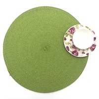 Nappe circulaire simple tissée isolante thermiquement et anti-brûlure Nappe Western en plastique de couleur unie Tapis et tampons