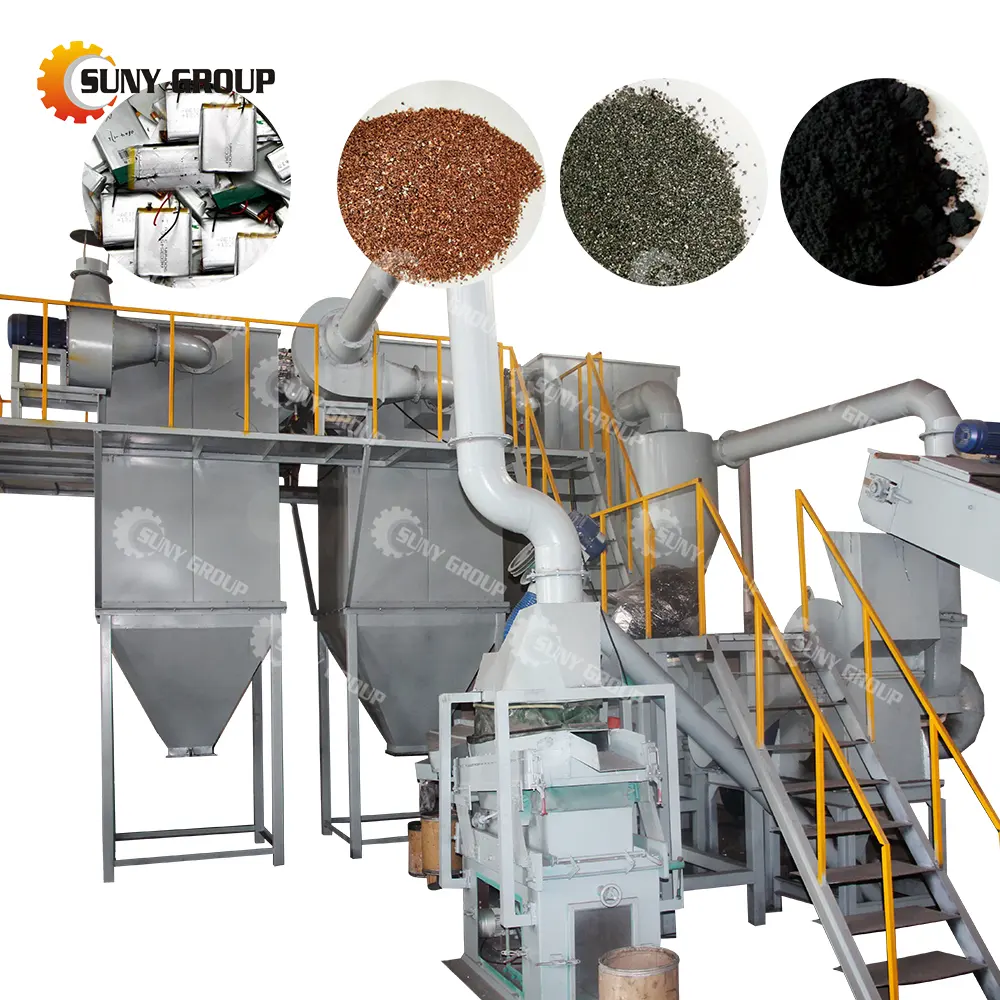 Black Mass Recovery Scrap Lithium Battery Recycling Machine Waste Soft Lithium Battery Crushing Separating Equipment