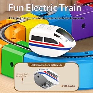 ערכת רכבת חשמלית חינוכית עם קוביות בנייה, מסילת רכבת ניתנת לבנייה, צעצוע רכבת חשמלית - Product Image 3