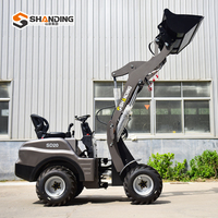 Shanding Mesin Berkualitas Tinggi 600kg 4x4 Hidrolik Diesel untuk Pertanian, Compact Bucket Mini Wheel Loader