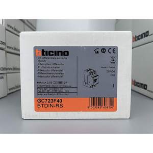 Interruptor Diferencial Bticino GC723F40 2P RCCB 40A 0.03A Tipo F con Protección Contra Fugas a Tierra - Product Image 1
