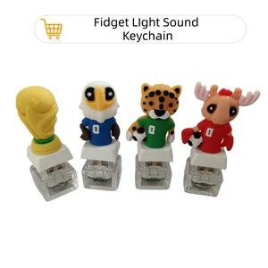Porte-clés en acier inoxydable écologique imperméable imprimé en 3D avec logo personnalisé, jouet anti-stress, lumière et son, cadeau promotionnel - Product Image 4