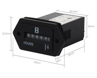 Compteur de compteur horaire électromécanique avec boîtier ABS Sys-1 DC10-80V à AC100-250V