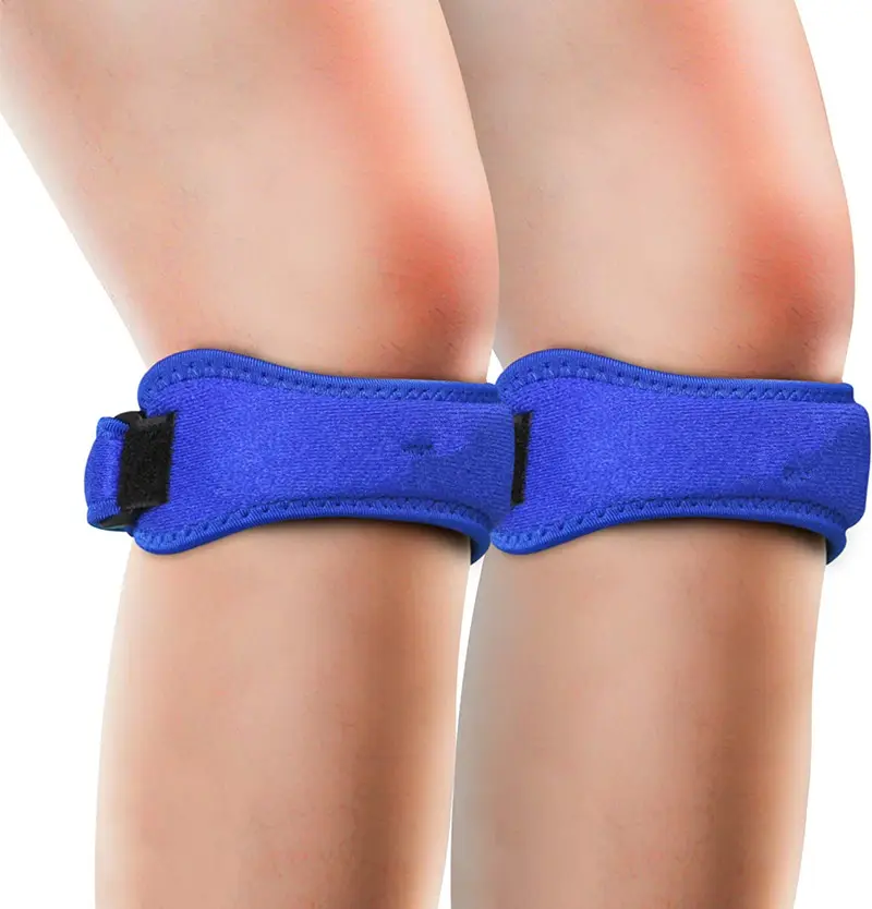 Hete Verkoop Sport Kniebeschermer Dubbele Patella Knie Patella Peessteun Riem Brace Pad Beschermer Open Knie Wrap Band Band