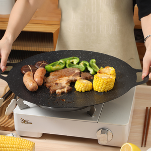 أدوات خَبز للشواء من الحديد الزهر ، مقلاة صينية علوية غير لاصقة في الهواء الطلق ، شواية مخيم ، شواية كورية مسطحة ، مقالي تحميص ، أسماك خَبز - Product Image 2