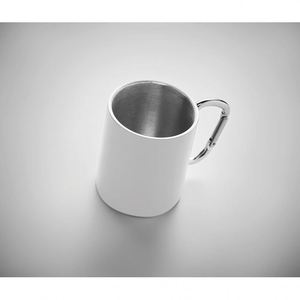 Gobelet réutilisable en acier inoxydable écologique de 300 ml avec poignée mousqueton, logo personnalisé, mug à café promotionnel - Product Image 4