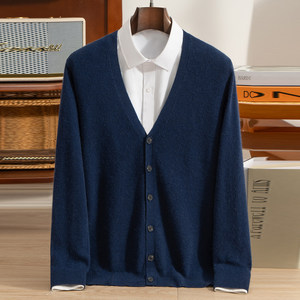 Suéter de <span class=keywords><strong>Punto</strong></span> Casual para <span class=keywords><strong>Hombre</strong></span>, Cuello en V, 100% Cachemira, Nuevo para Otoño e Invierno - Product Image 5