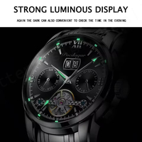 Montre de luxe sportive pour homme POEDAGAR 8051, automatique, mécanique, en acier inoxydable, avec aiguilles, style mode, Relogio