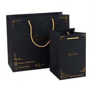 Sacs en papier carton blanc écologiques de luxe pour l'emballage d'achats, avec poignée, impression de logo personnalisée, vente en gros - Product Image 1