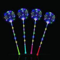 Ballon bobo lumineux à DEL de 18 pouces du fabricant pour les festivals et les fêtes avec mât pour le Nouvel An Thanksgiving