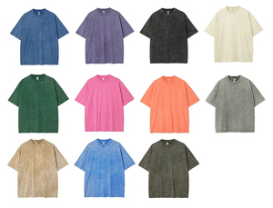 T-shirt Unisexe Homme Oversize en Coton Lourd 100% Personnalisé, Lavage Acide Effet Vieilli, Imprimé Court Tricoté - Product Image 3