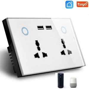 Enchufe inteligente para el hogar, toma de corriente eléctrica de 86x146 con 2 USB, inalámbrico, Tuya, APP, <span class=keywords><strong>Wifi</strong></span>, UK BS, con Interruptor táctil - Product Image 3