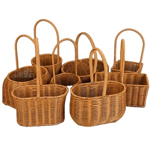 Panier à fleurs en <span class=keywords><strong>osier</strong></span> tressé pour la décoration de mariage, de Pâques, de stockage de fruits, de cadeaux, de demoiselles d'honneur, vente chaude - Product Image 1