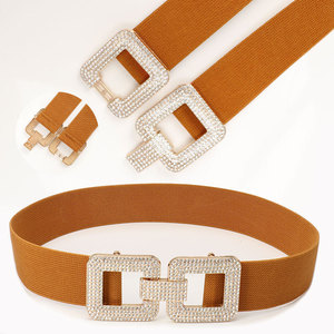 <span class=keywords><strong>Ceinture</strong></span> de luxe en spandex très élastique avec strass et <span class=keywords><strong>boucle</strong></span> à crochet, <span class=keywords><strong>ceinture</strong></span> décorative pour robe de soirée en cristal pour femme - Product Image 3